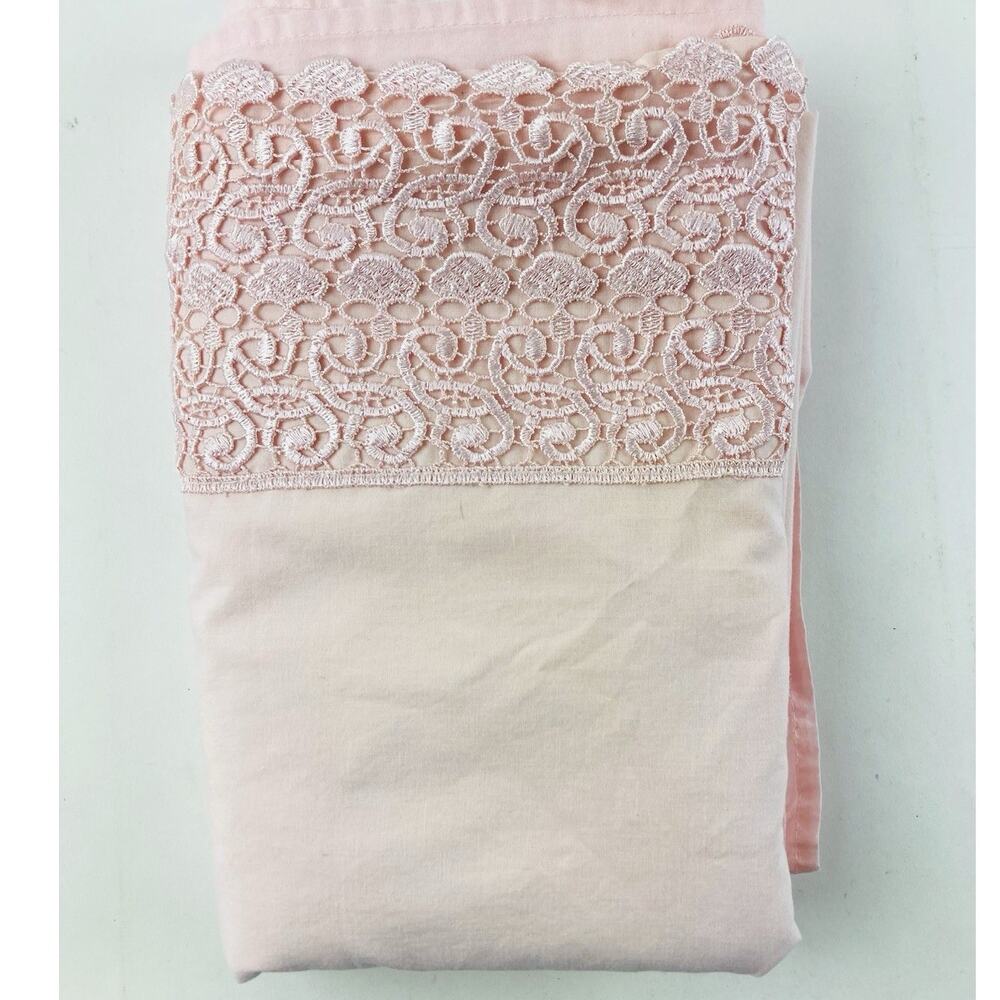 Satin & Lace Pink Flat Sheet Silky rare Feminine Boudoir Girl Single Vanity Room